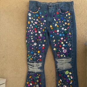 Embellished Blue Jeans